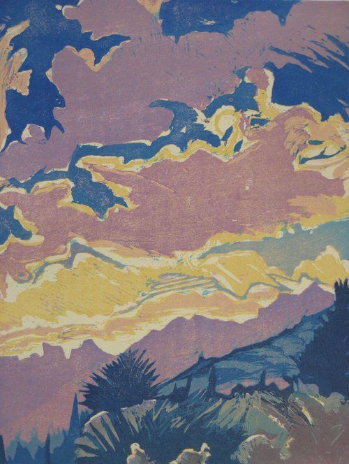 Sunset over hills