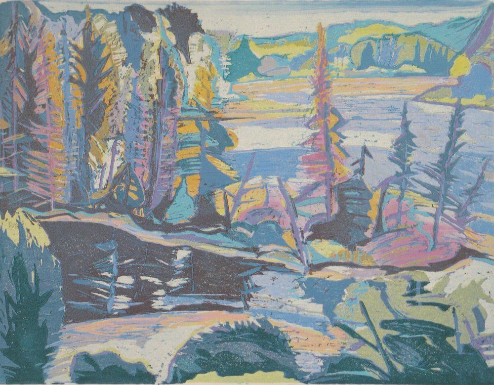 Landscape painting of trees