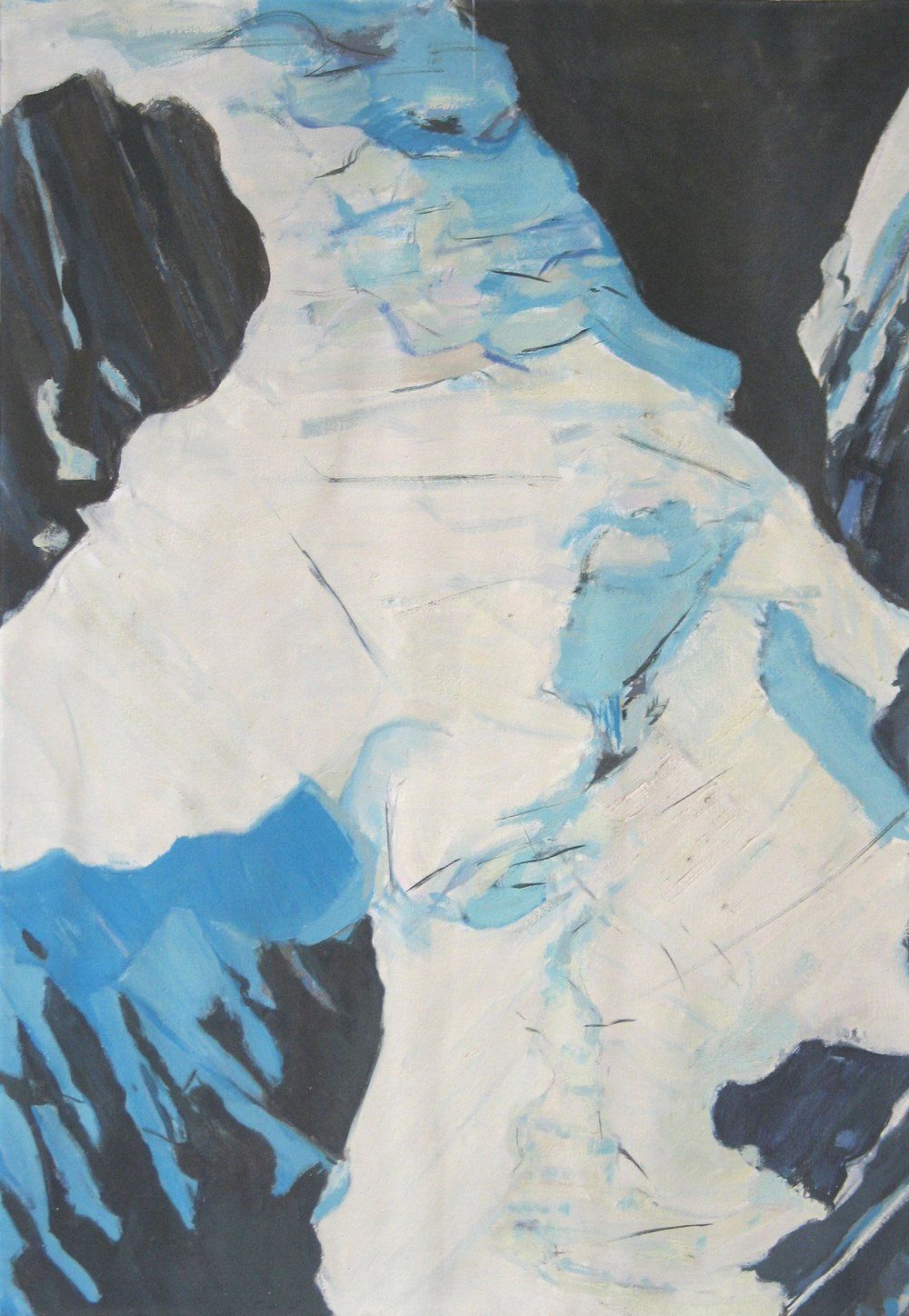 Abstract painting of a glacier