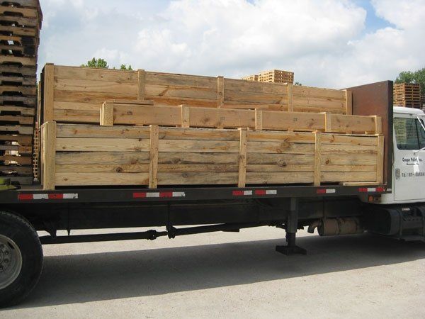 Crates On Truck — Houston, TX — Cougar Pallet Inc