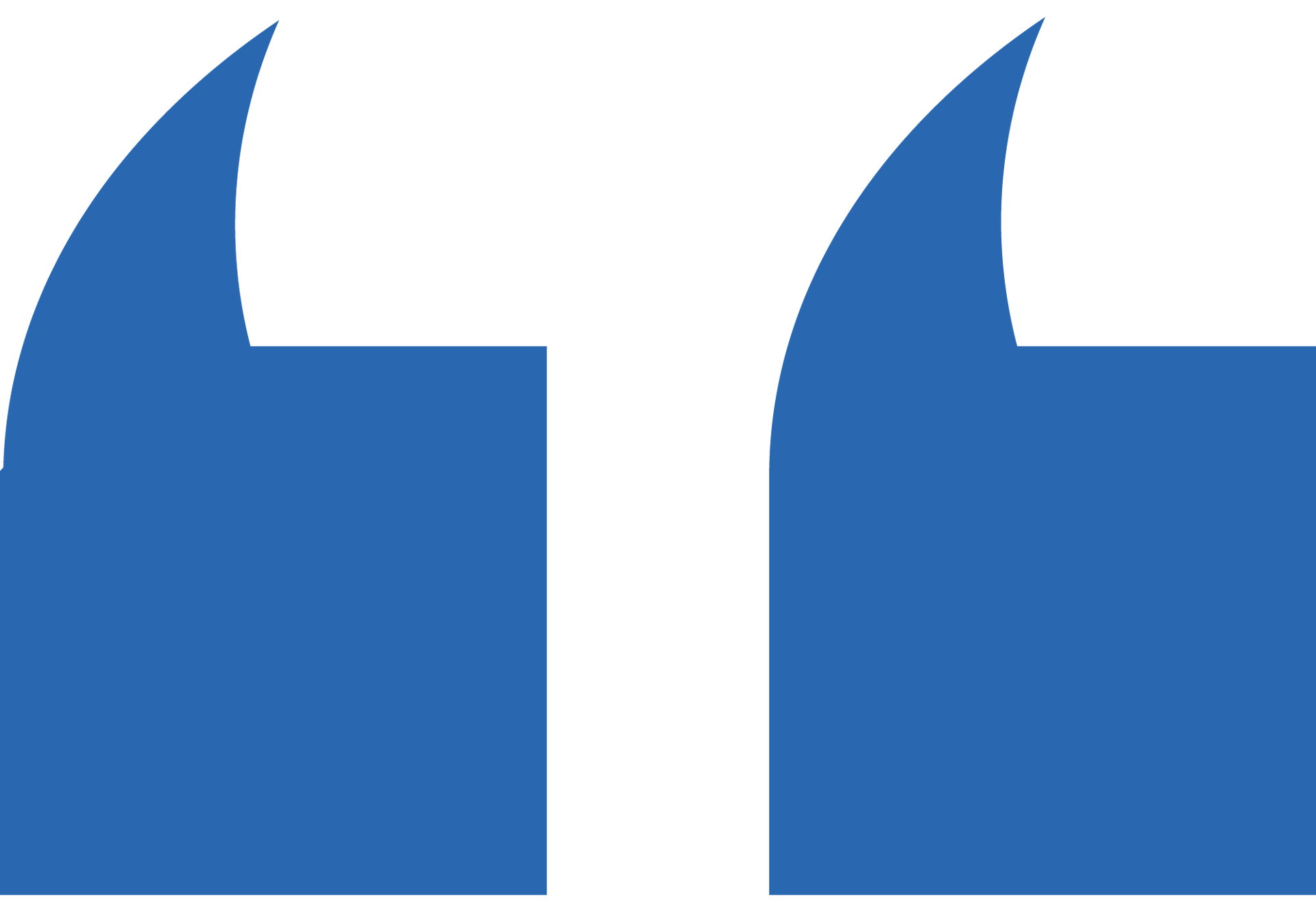 A pair of blue speech bubbles on a white background.