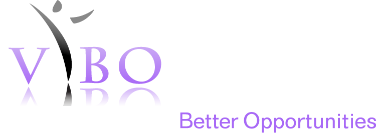 VYBO LLC logo (purple gray and black)