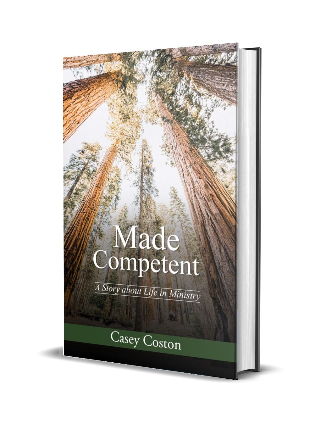 A book with a picture of trees on the cover.