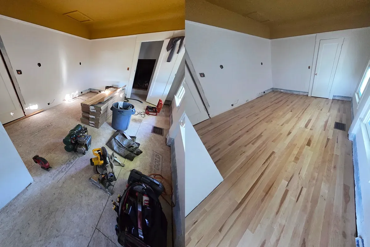 Before and after project photos side-by-side.