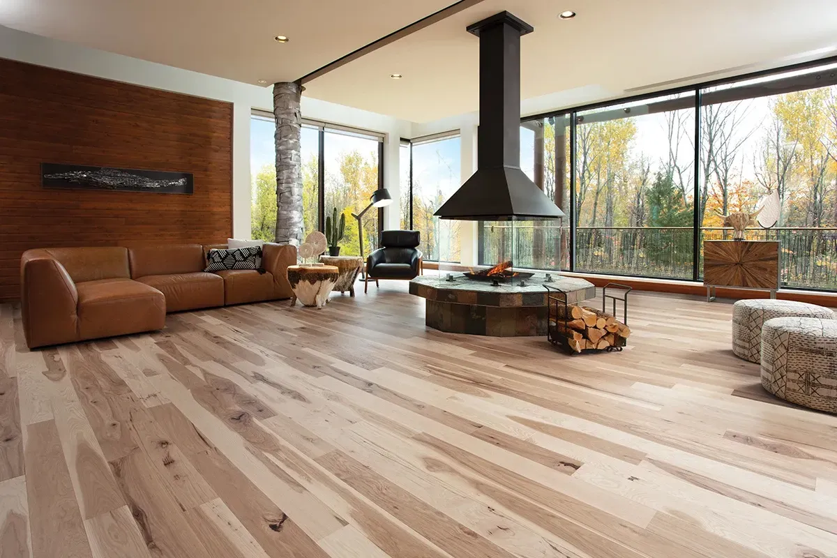 Hickory wood floors.