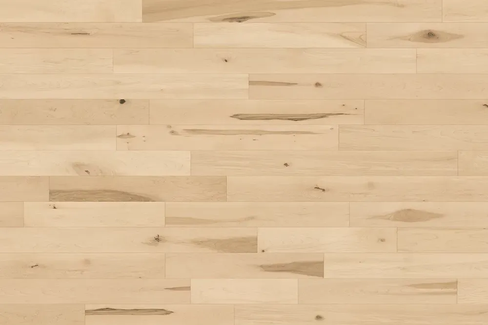 Detailed view of Mirage solid hardwood flooring, Collection: Sweet Memories, White Mist model.