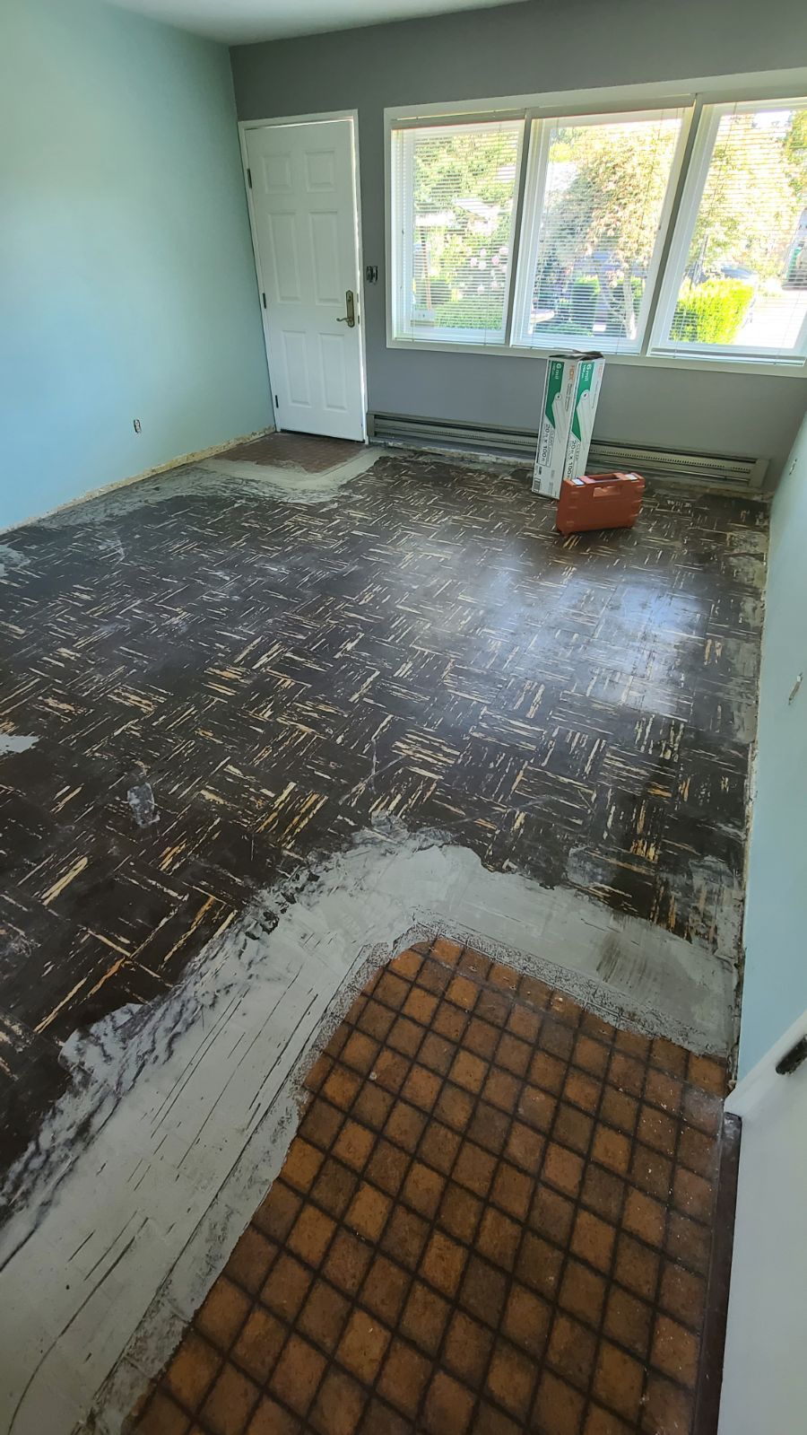 Room prepared for installation of Somerset flooring.