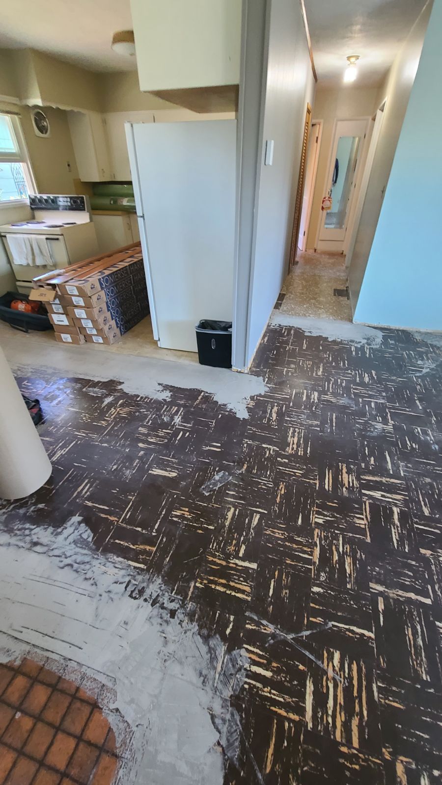 Room before flooring installation.