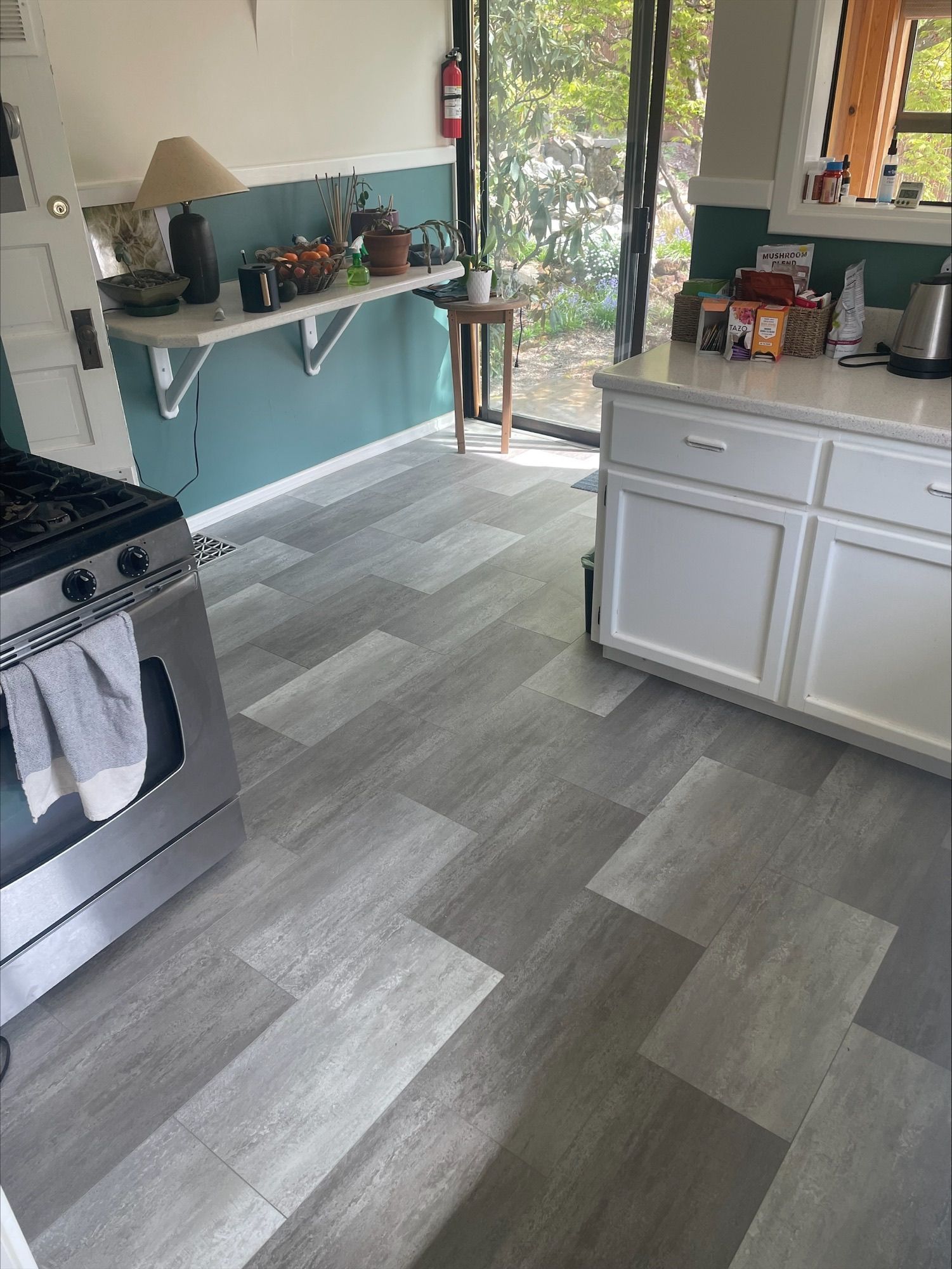 Kitchen after TAS flooring installation.