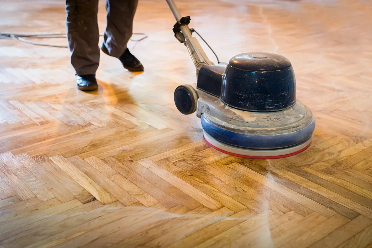 Refinishing engineered hardwood flooring.