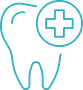 A tooth with a medical cross in a circle.