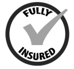 A fully insured logo with a check mark in a circle.