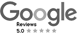 Google review logo with five stars.