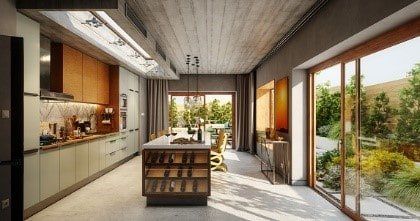 Glass doors for kitchen