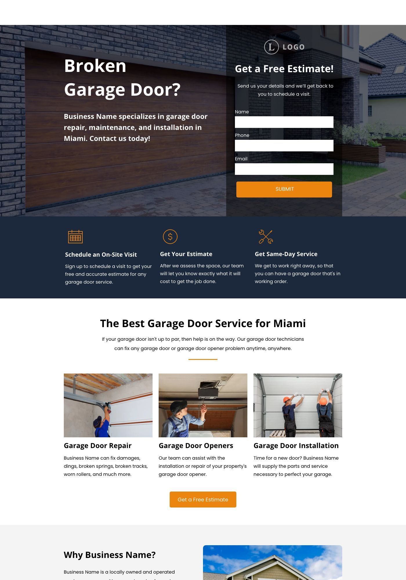 Garage Door Website