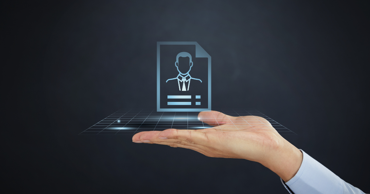 A hand holding a digital profile icon, symbolizing data-driven strategies for healthcare SEO​ and online visibility.
