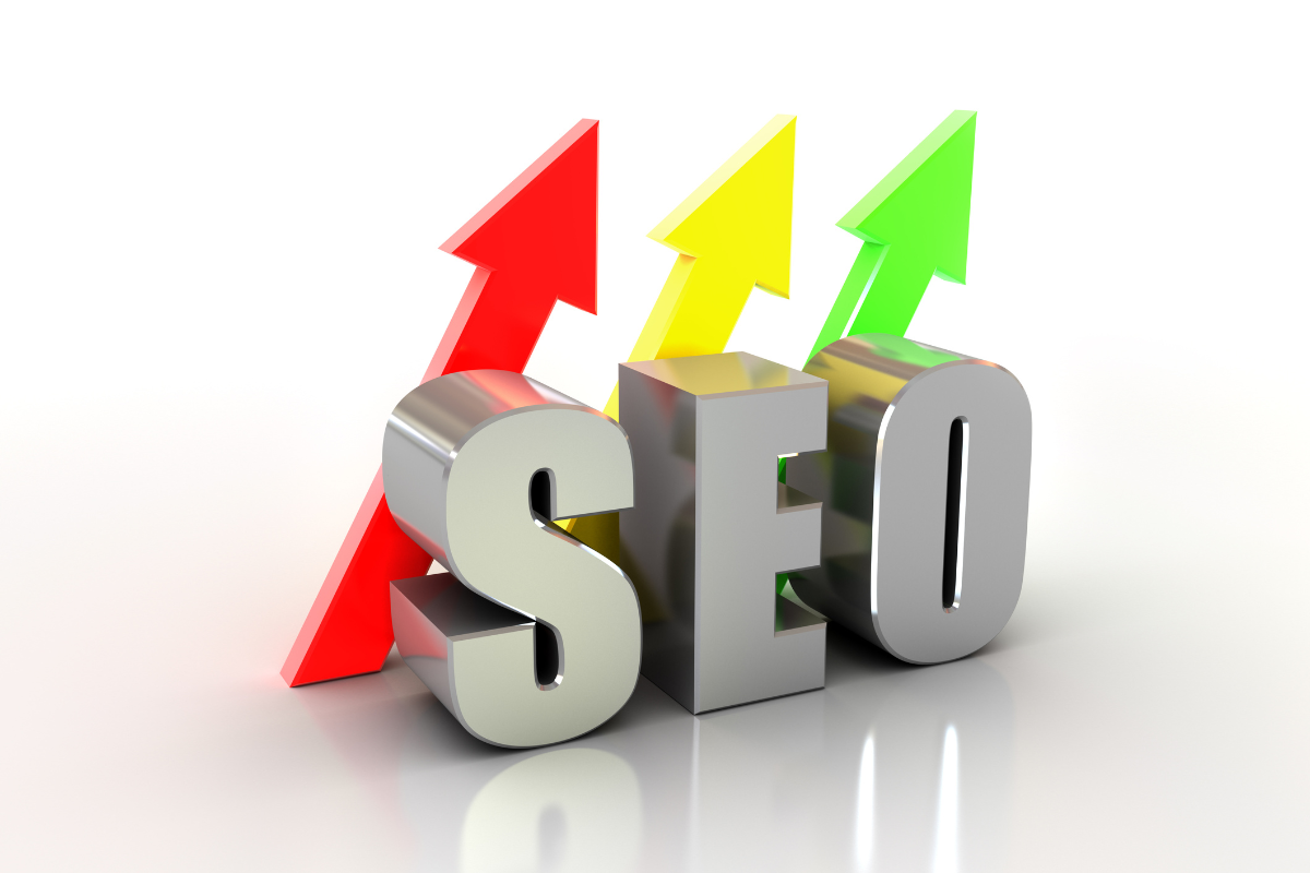 An image featuring the word 'SEO' with three arrows pointing upward, symbolizing growth and progress, related to local SEO ranking improvement tips, emphasizing strategies to enhance visibility and drive targeted local traffic.
