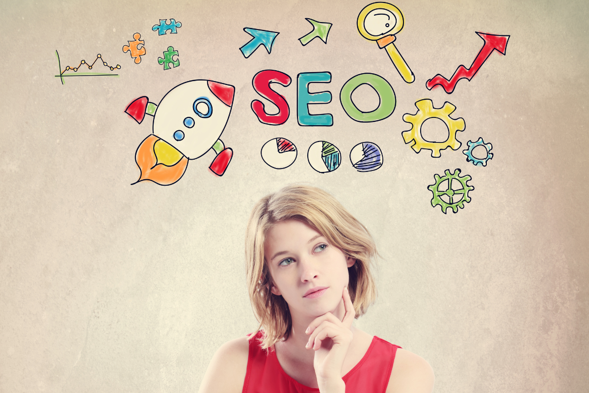 A woman with her hand on her chin, thoughtfully contemplating strategies for improving local SEO services, reflecting on innovative approaches to enhance local search visibility and drive targeted traffic for businesses.