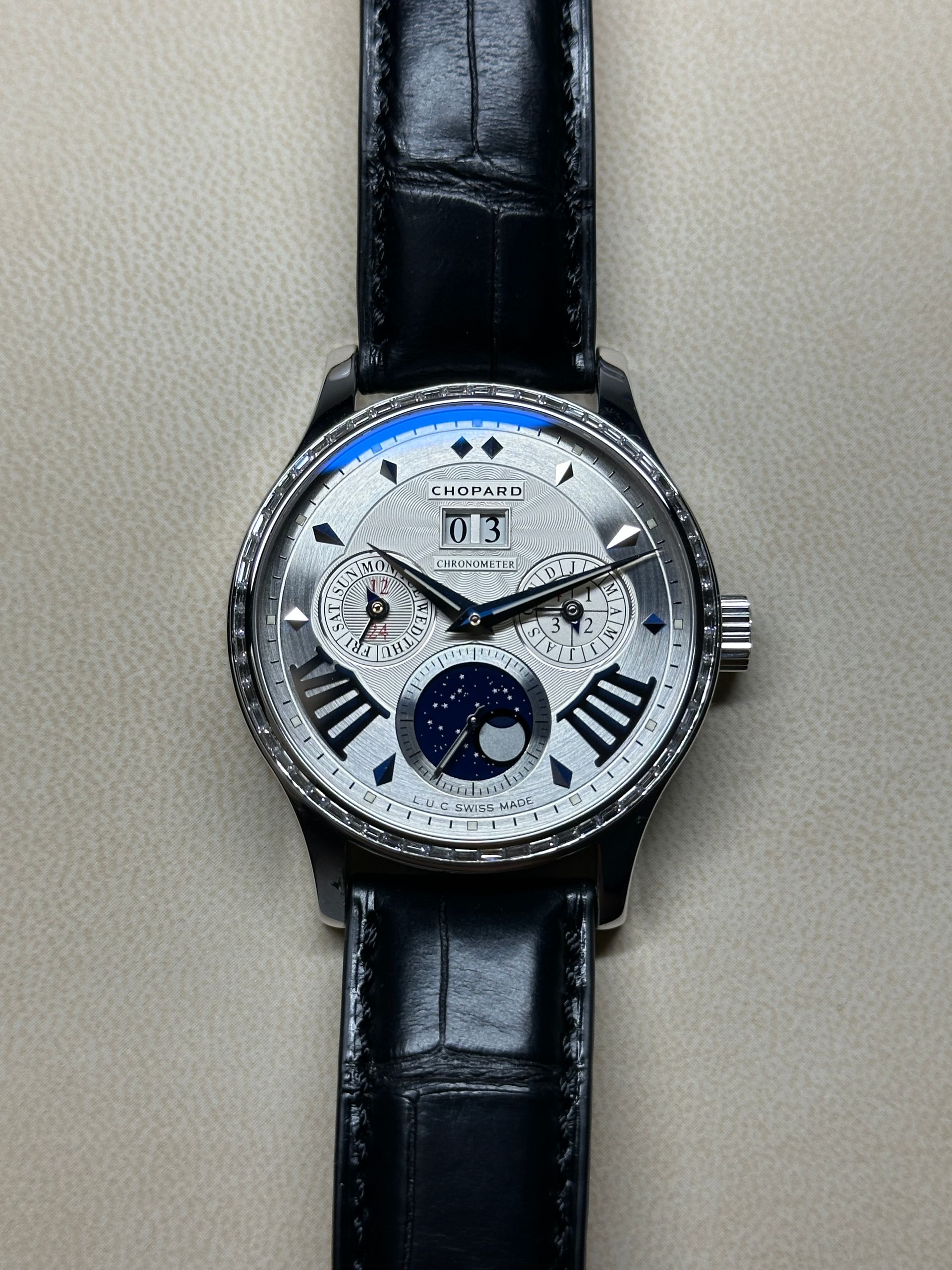 [Sold]Chopard, 18k White Gold Lunar One Perpetual Calendar, Collector's Set Circa 2018