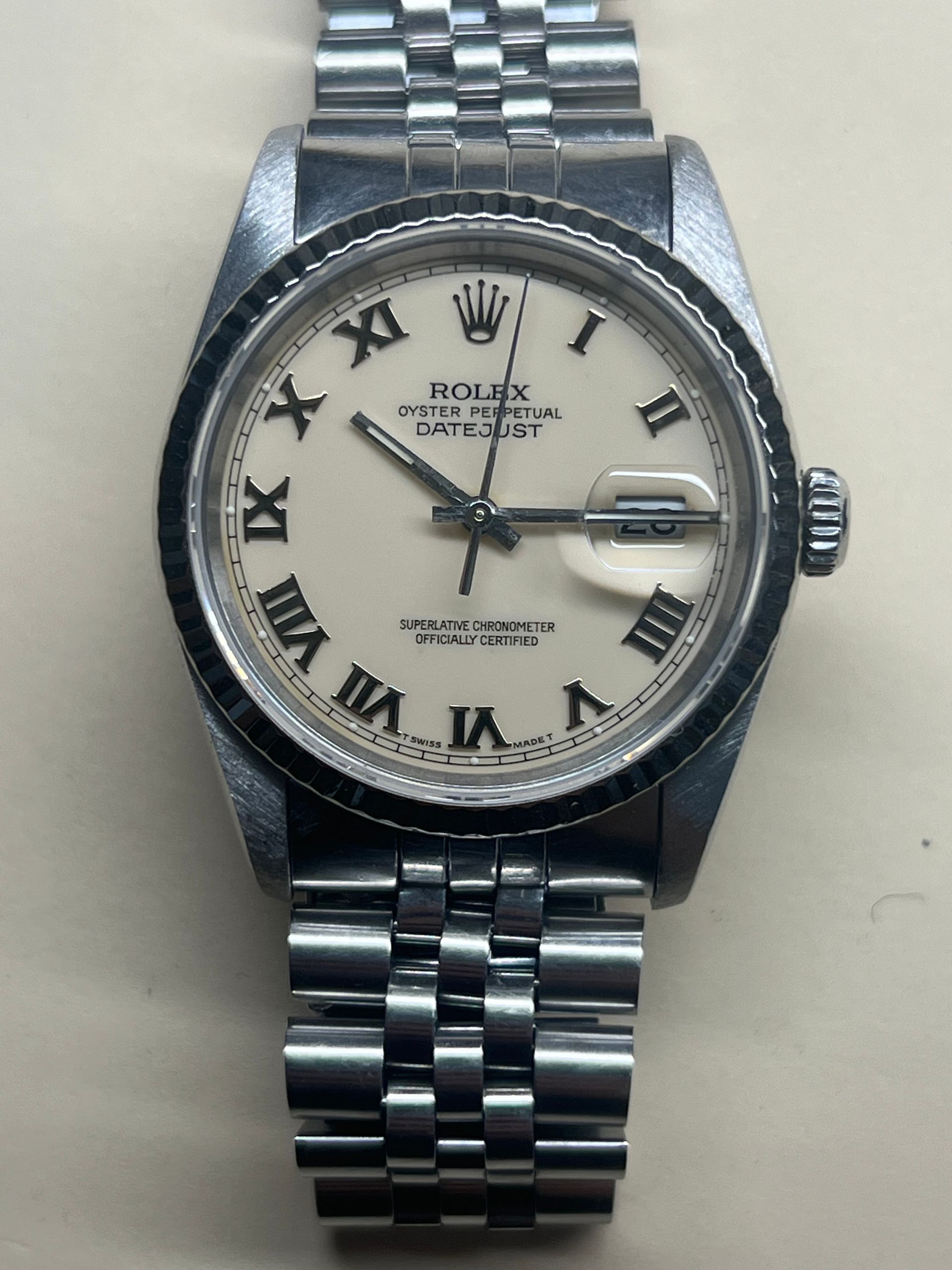 [Sold] Rolex, Stainless Steel Datejust Ref. 16234 Circa 1990 Cream Dial