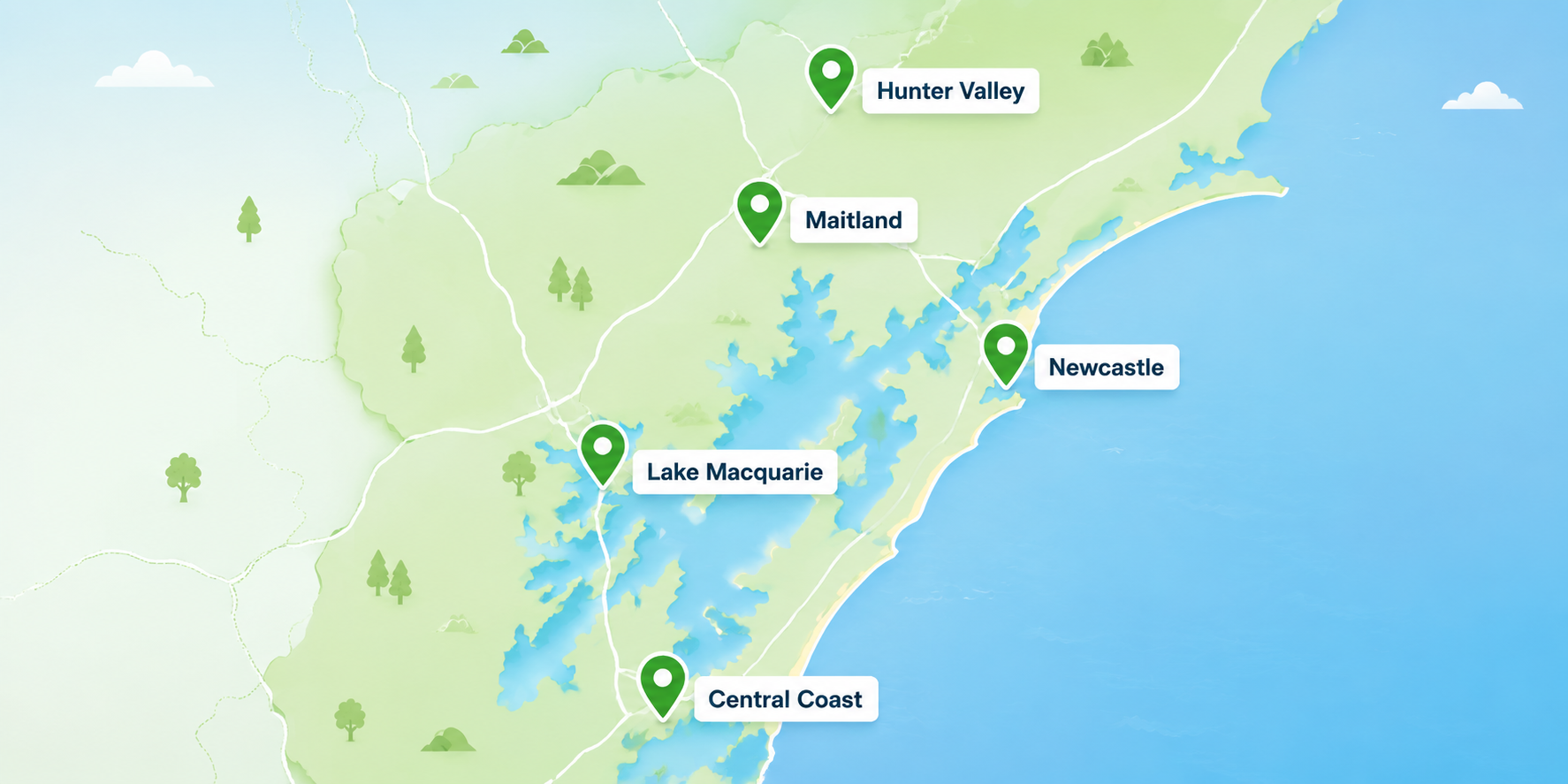 VCAL location/service area map