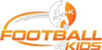 Football 4 Kids logo in orange and gray with a stylized soccer ball