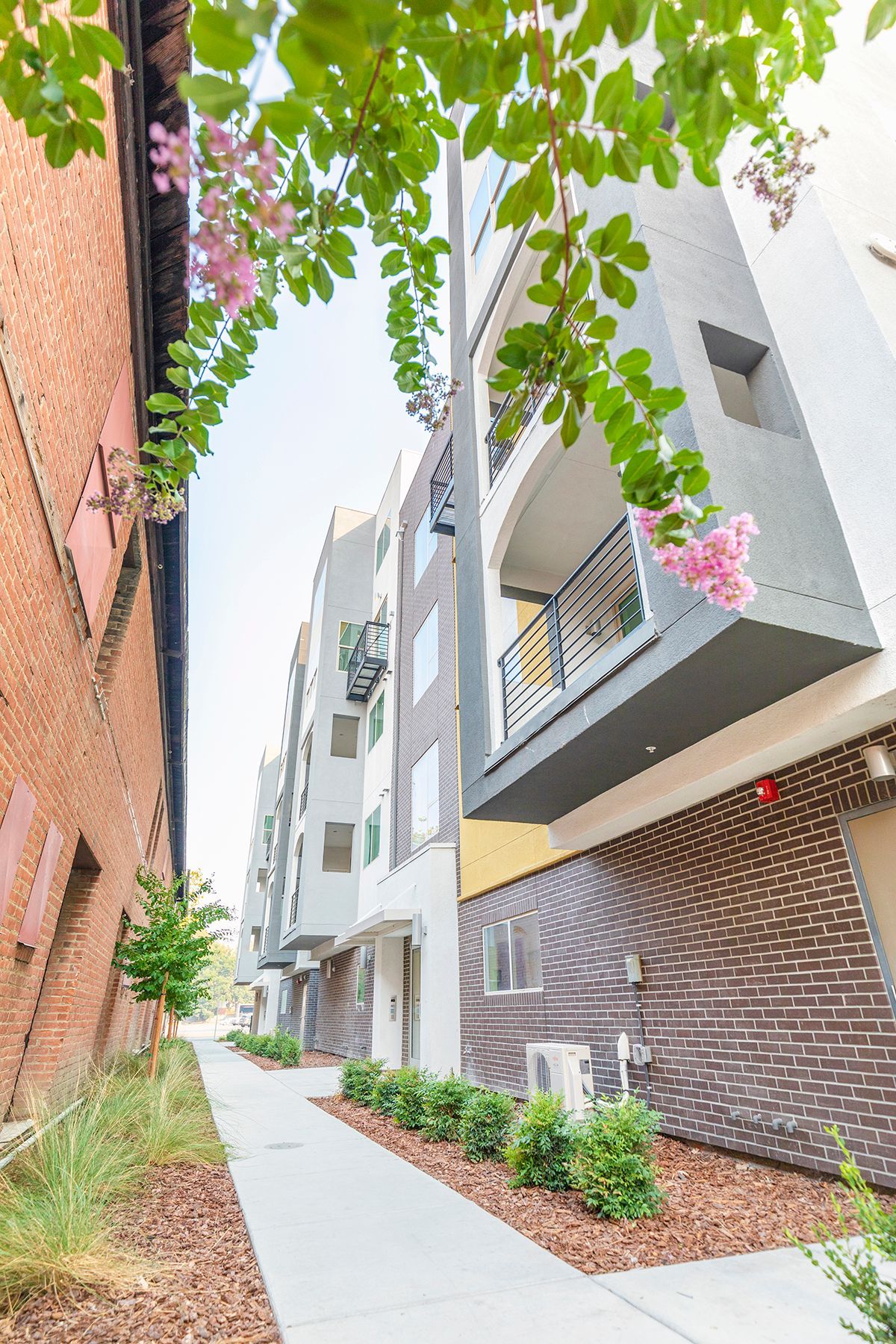 photo showing building balconies