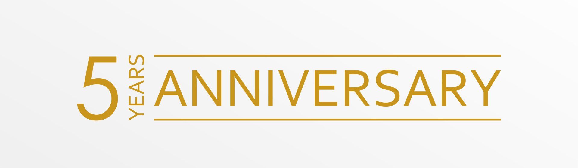 The word anniversary is written in gold on a white background.