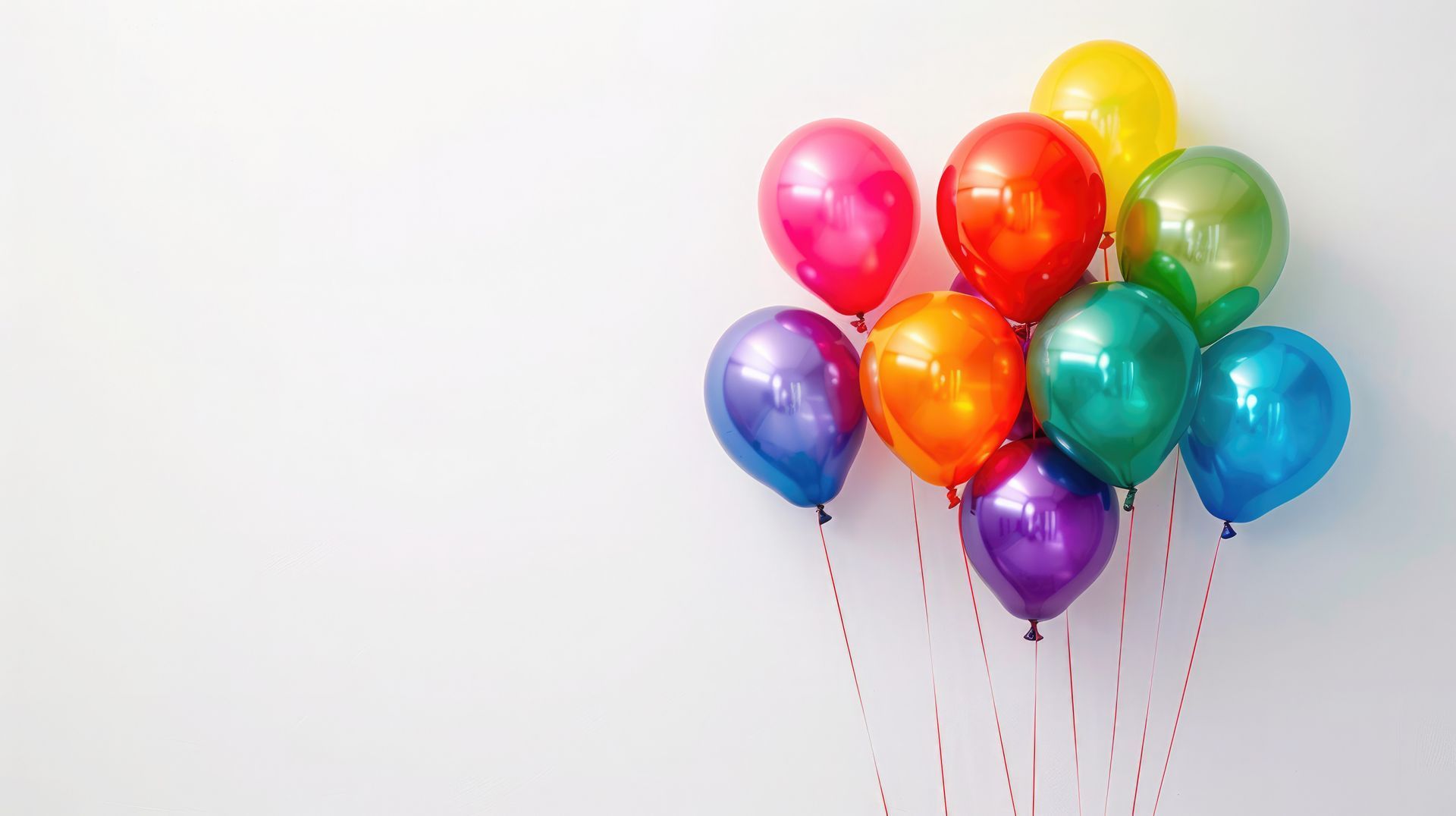 Balloons in multiple colours to mark a celebration