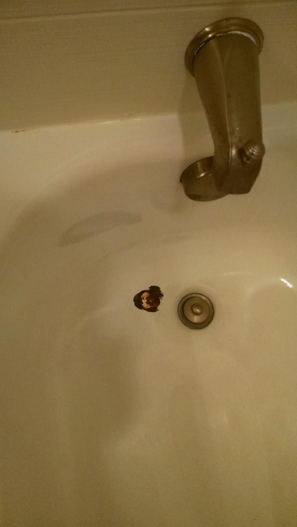 Before - Hole In Tub