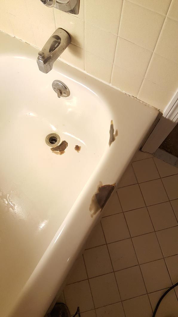 Before - Worn Bathtub