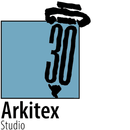 Black and white logo of a pencil shaped like a classical column; the name 