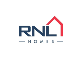 Logo for RNL Homes: Dark blue letters