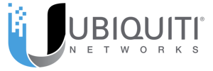 Ubiquiti Networks logo with stylized black and blue “U” icon and gray wordmark