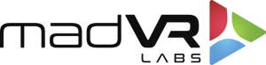 MadVR Labs logo with black text and a red, blue, and green geometric icon