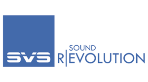SVS Sound Revolution logo with blue square icon and gray-blue text