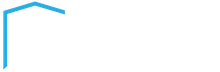 A blue line forming an open-top, angled frame or roof shape against a white background.
