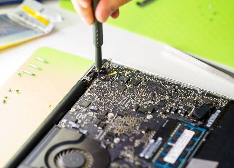 laptop being repaired