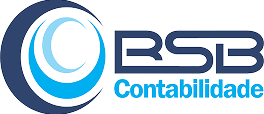 Logo azul e cinza da RSB Contabilidade, com um ícone circular à esquerda e o texto à direita.