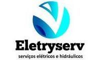 Eletroserv logo with blue abstract icon and text “serviços elétricos e hidráulicos”
