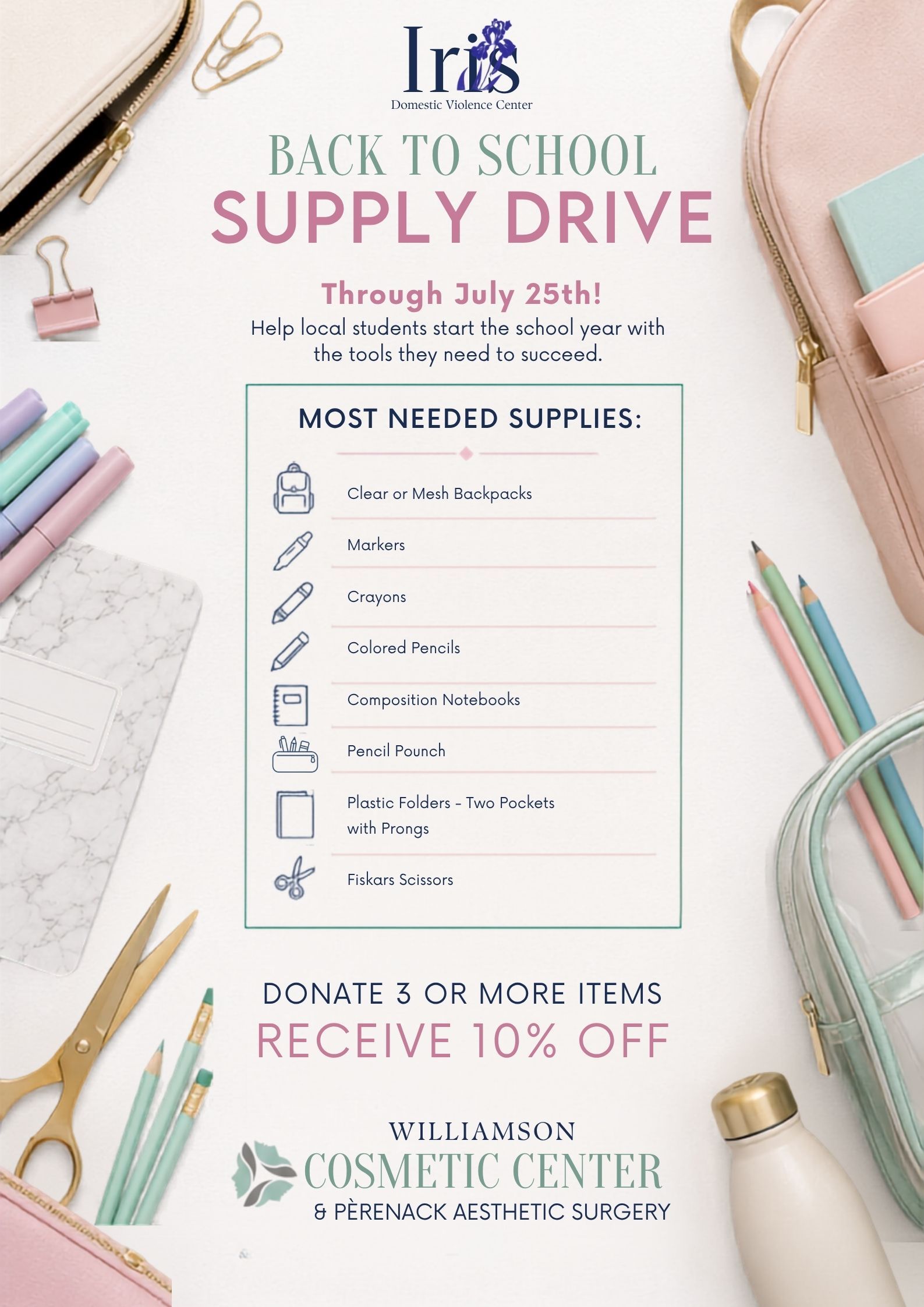 Baton Rouge & Lake Charles School Supply Drive thru July 25!