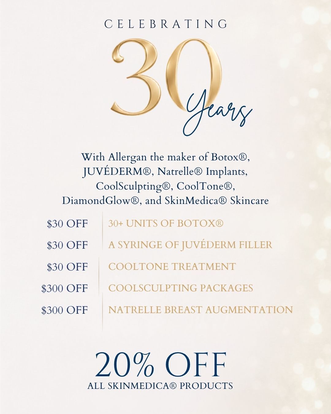 30 Year Celebration of Allergan at Williamson Cosmetic Center in Louisiana.
