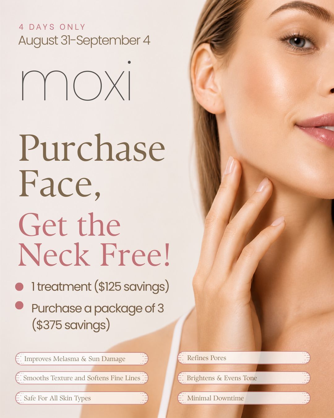 MOXI special at Williamson Cosmetic Center & Perenack Aesthetic Surgery in Gonzales, Louisiana