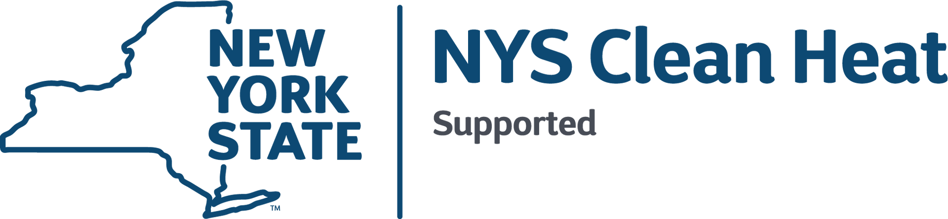 Official logo for the New York State Clean Heat Program supporting energy efficient heat pump installations