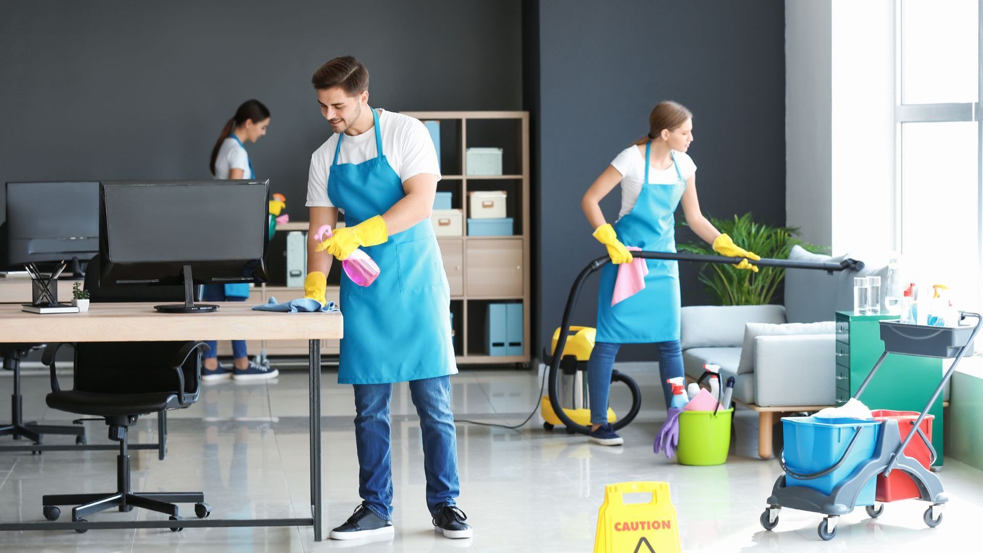 Cleaning an office
