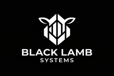 Black Lamb Systems logo in white on black background