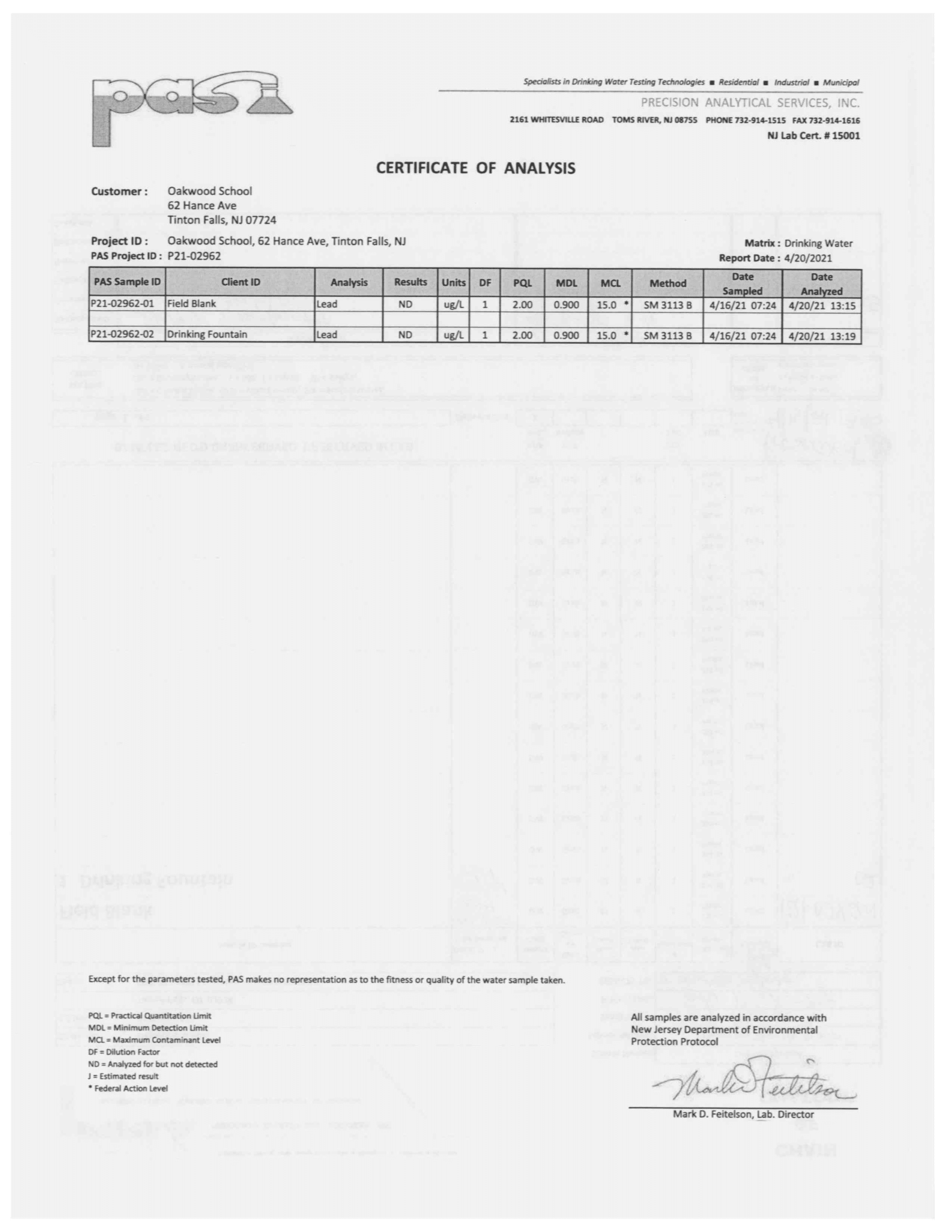 Contact Us Tinton Falls, NJ Oakwood School