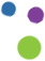Three colored circles on a white background: blue, purple, and green.