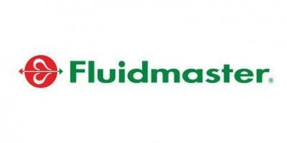 Fluidmaster logo with red icon and green text on a white background