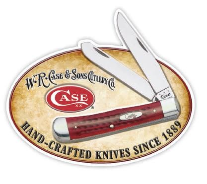 Case knife logo with red-handled pocketknife and text “Hand-Crafted Knives Since 1889”